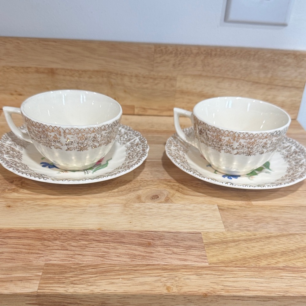 Vintage Floral Teacup and Saucer Set